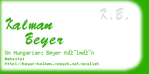 kalman beyer business card